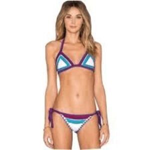 SAME Swim Los Angeles The Catch bikini bottoms Sapphire Papillon Sz L